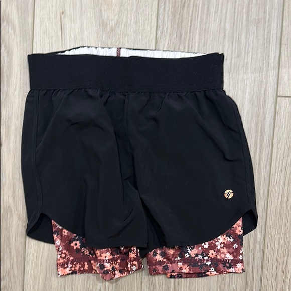 Black and Pink Layered Athletic Shorts - Picture 2 of 3